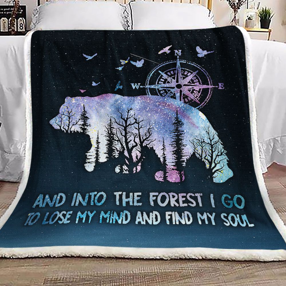 Bear And Into The Forest Fleece Blanket