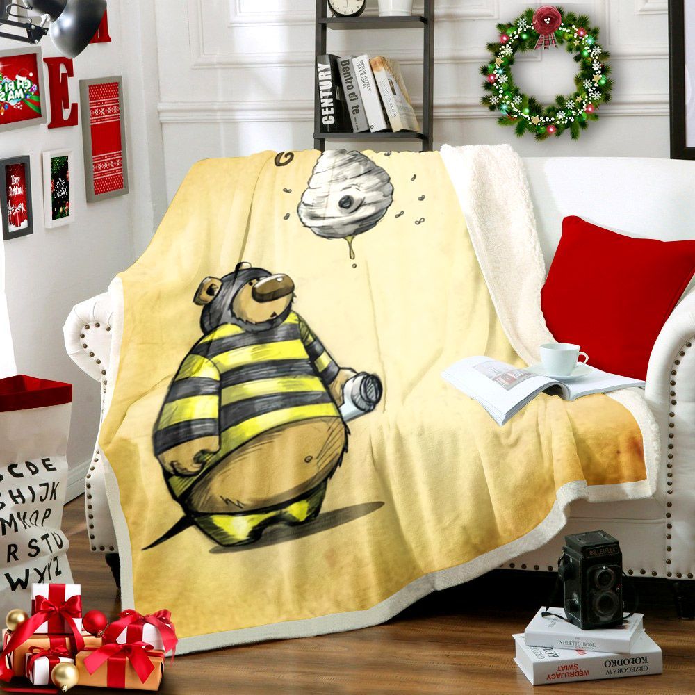 Bear Bee Sherpa Fleece Blanket