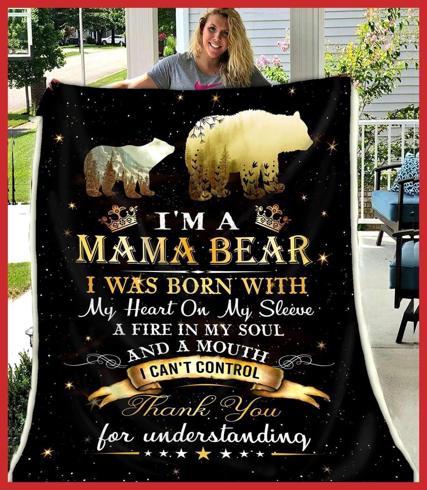 Bear Blanket Giving Daughter/son Thank You For Understanding
