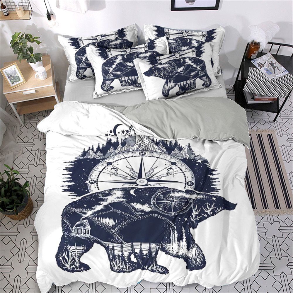 Bear Cotton Bed Sheets Spread Comforter Bedding Set