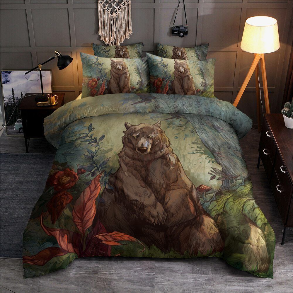 Bear Cotton Bed Sheets Spread Comforter Bedding Set