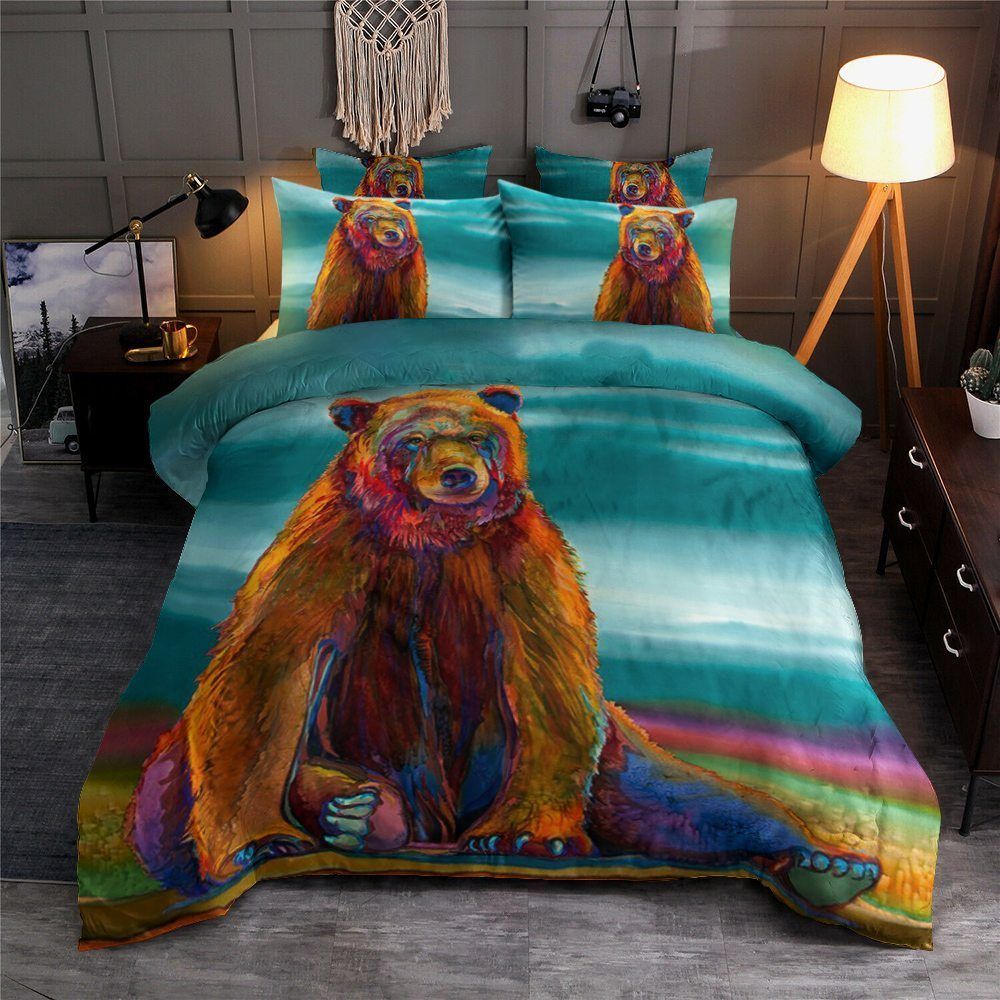 Bear Cotton Bed Sheets Spread Comforter Bedding Set