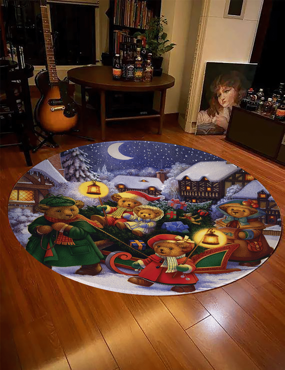 Bear Christmas Round Carpet