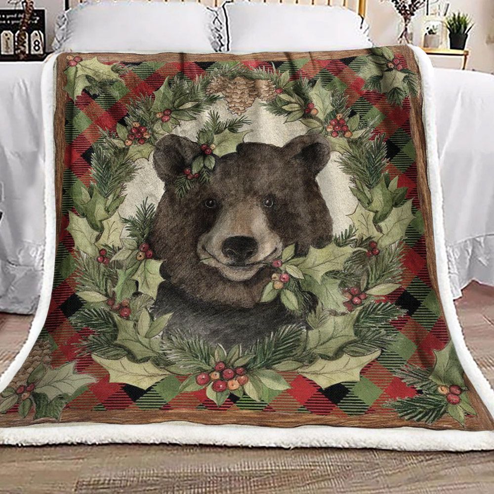 Bear Christmas Sherpa Fleece Blanket