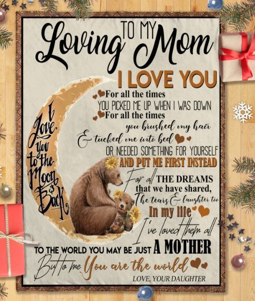 Bear Daughter To Mom Sherpa Fleece Blanket