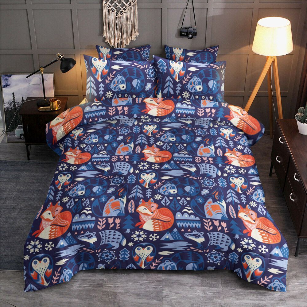 Bear Fox Owl Raccoon Bedding Set