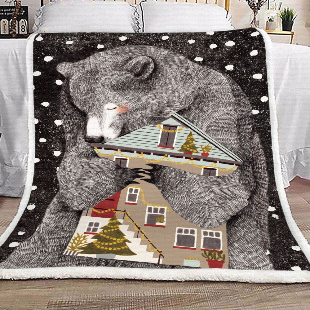 Bear Loves Home Fleece Blanket