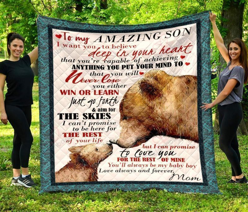 Bear Mom To Amazing Son DT2109428CL Quilt Blanket