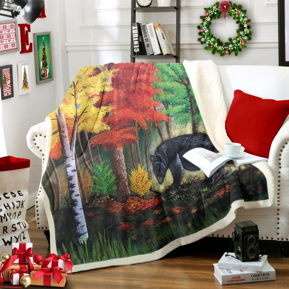 Bear Native American Sherpa Fleece Blanket