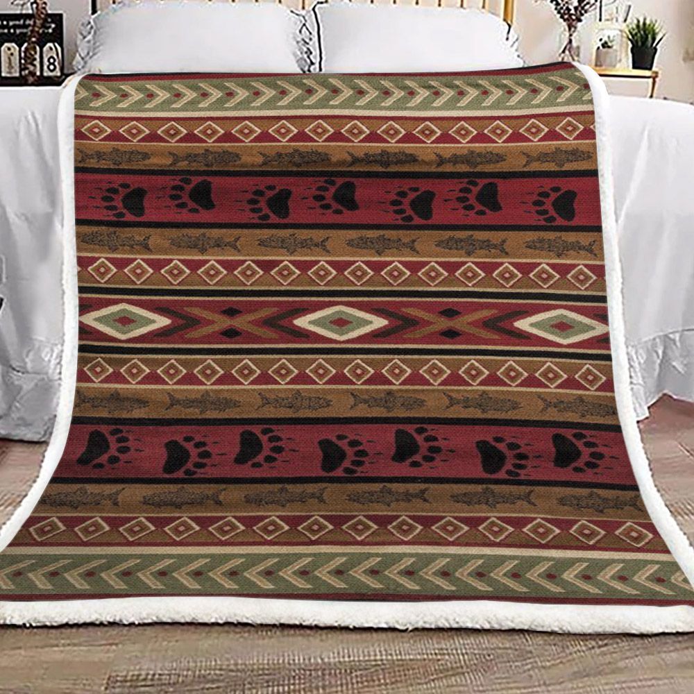 Bear Native American Sherpa Fleece