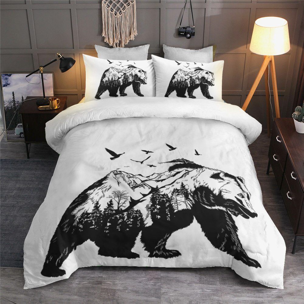Bear Cotton Bed Sheets Spread Comforter Bedding Set