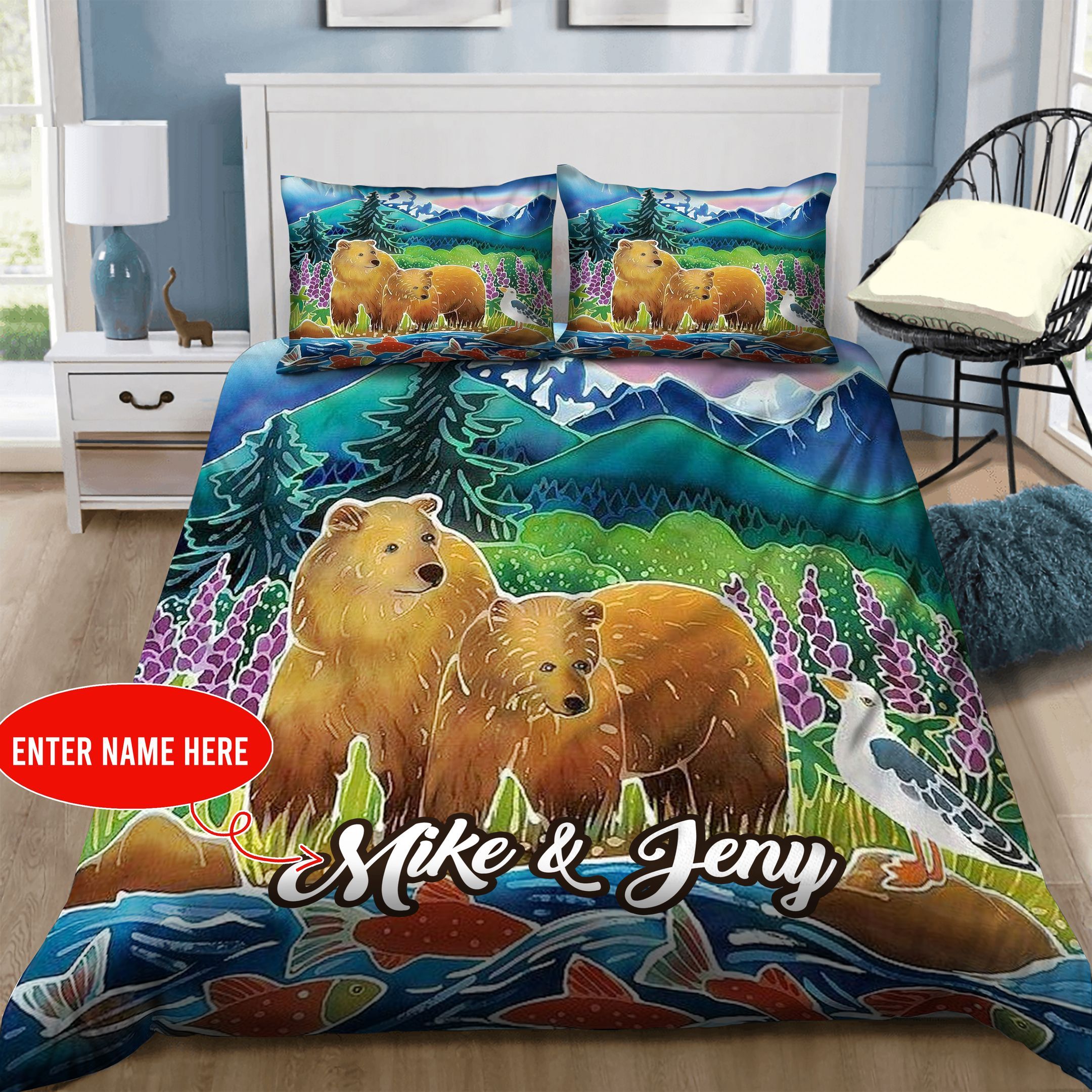 Bear Personalized  Bedding Set