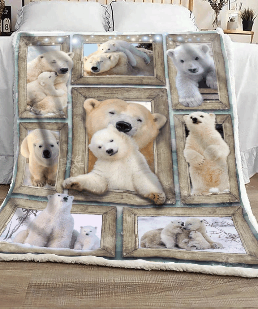 Bear Polar Car Sherpa Fleece Blanket
