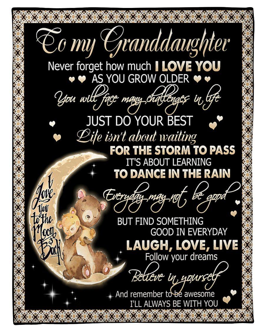 Bears To Granddaughter Custom Desgin For Family Fleece Blanket
