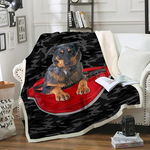 Beauceron Dog Sherpa Fleece Blanket