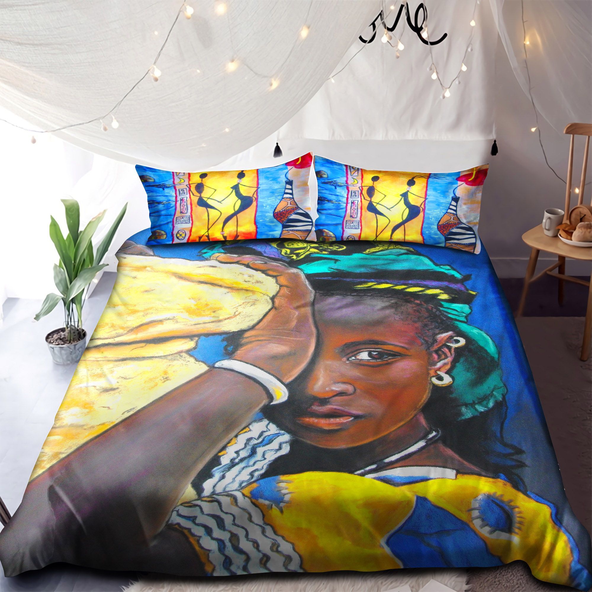 Beautiful Africa Girl Bedding Set