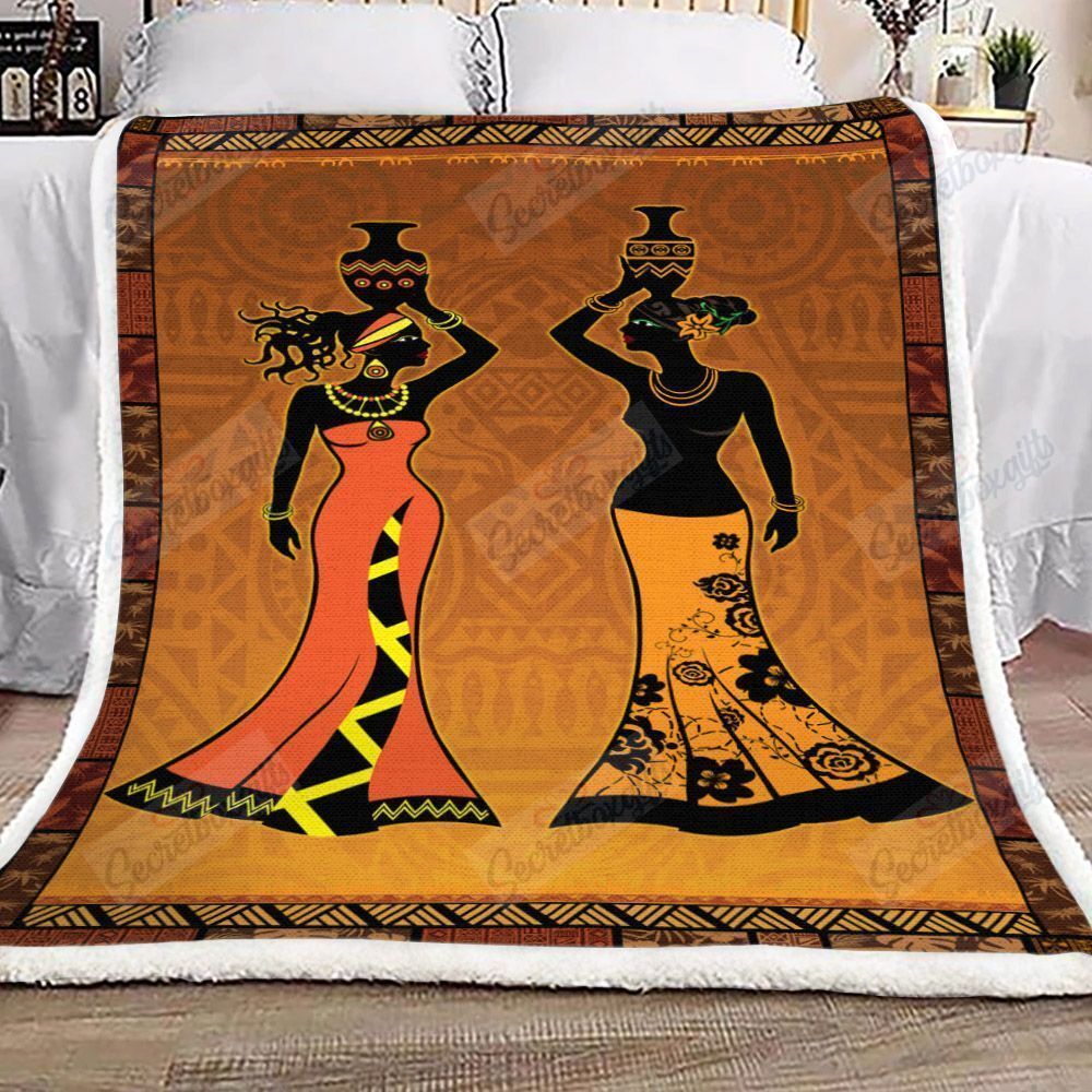 Beautiful African Woman Fleece Blanket