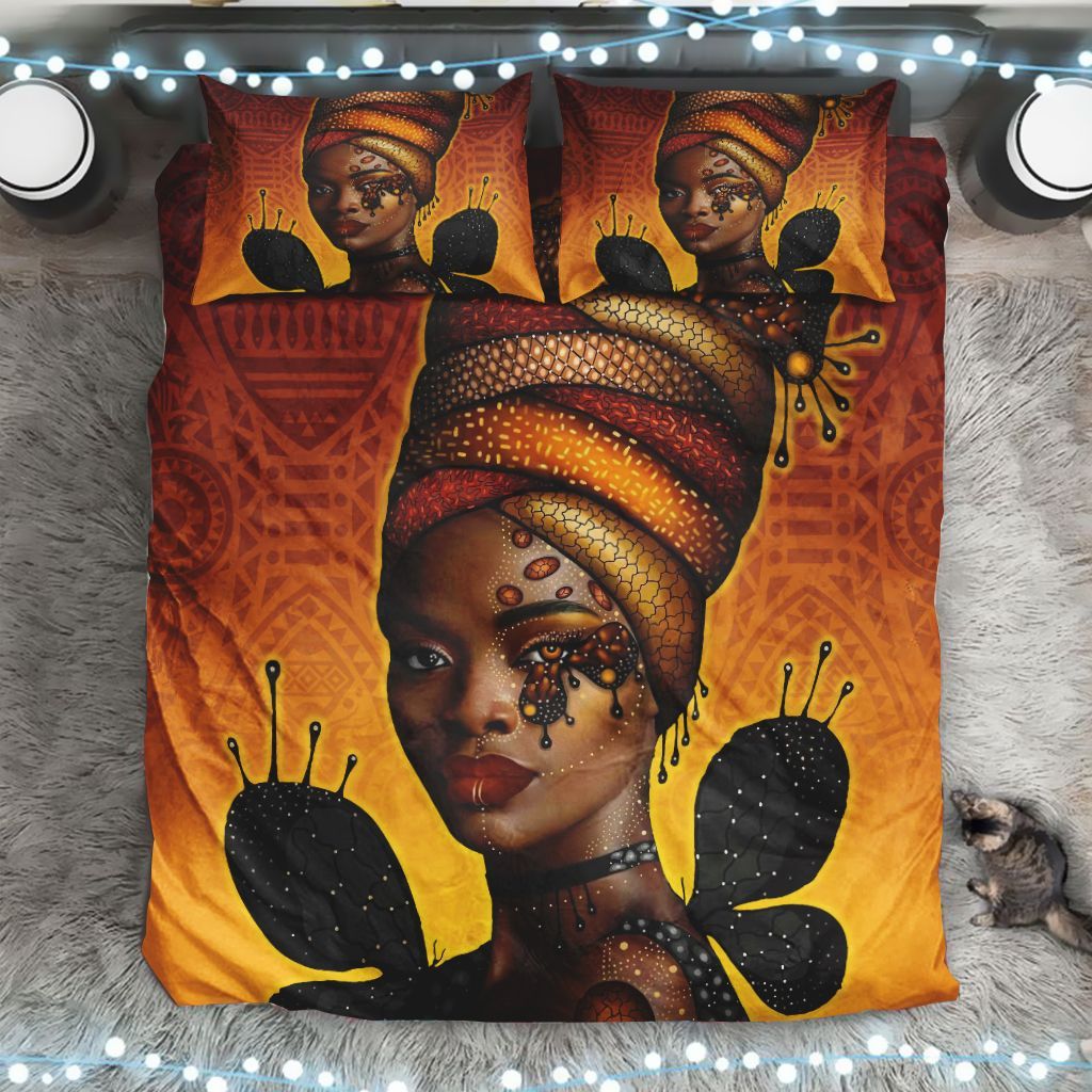 Beautiful African Woman Bedding Set