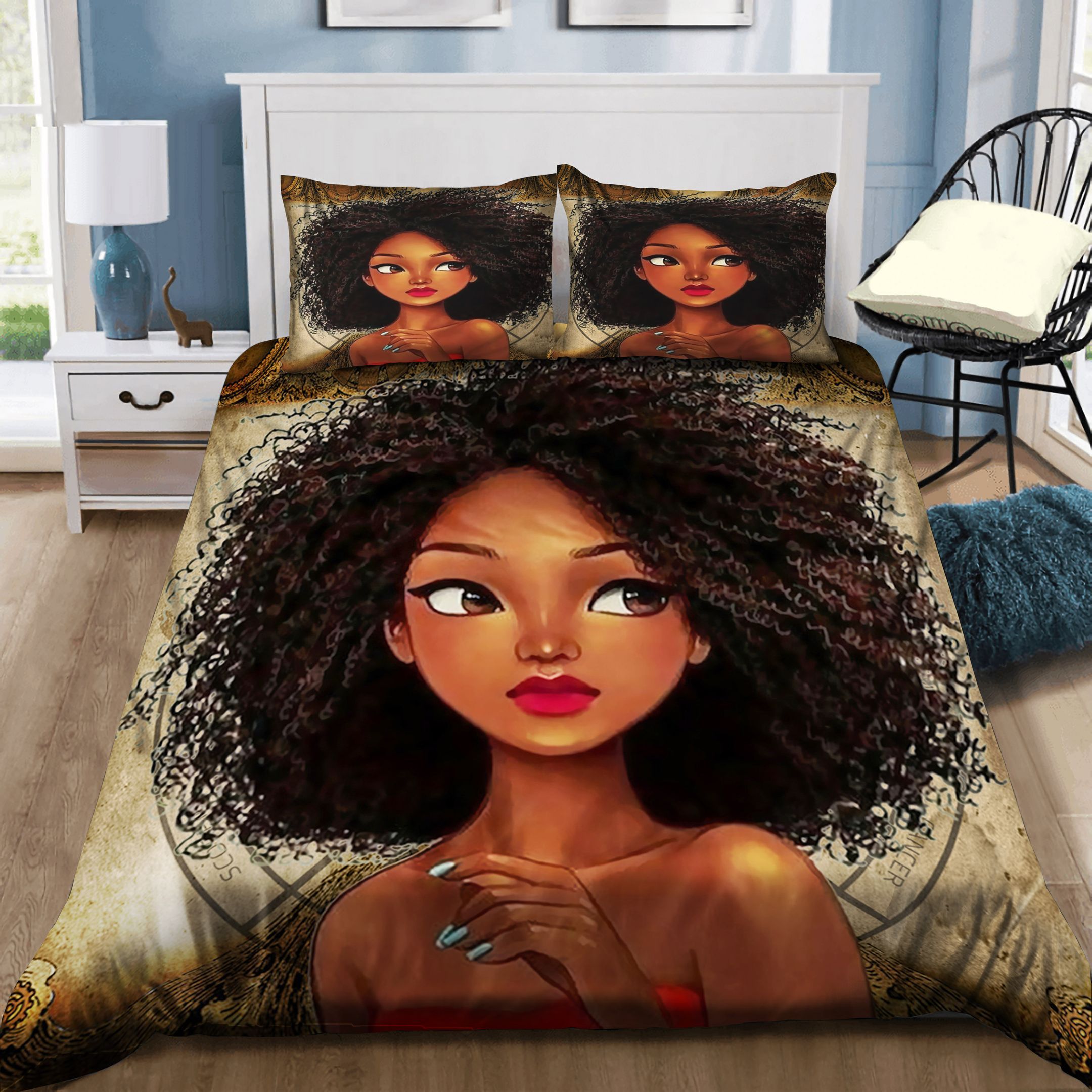 Beautiful Afro Girl Bedding Set