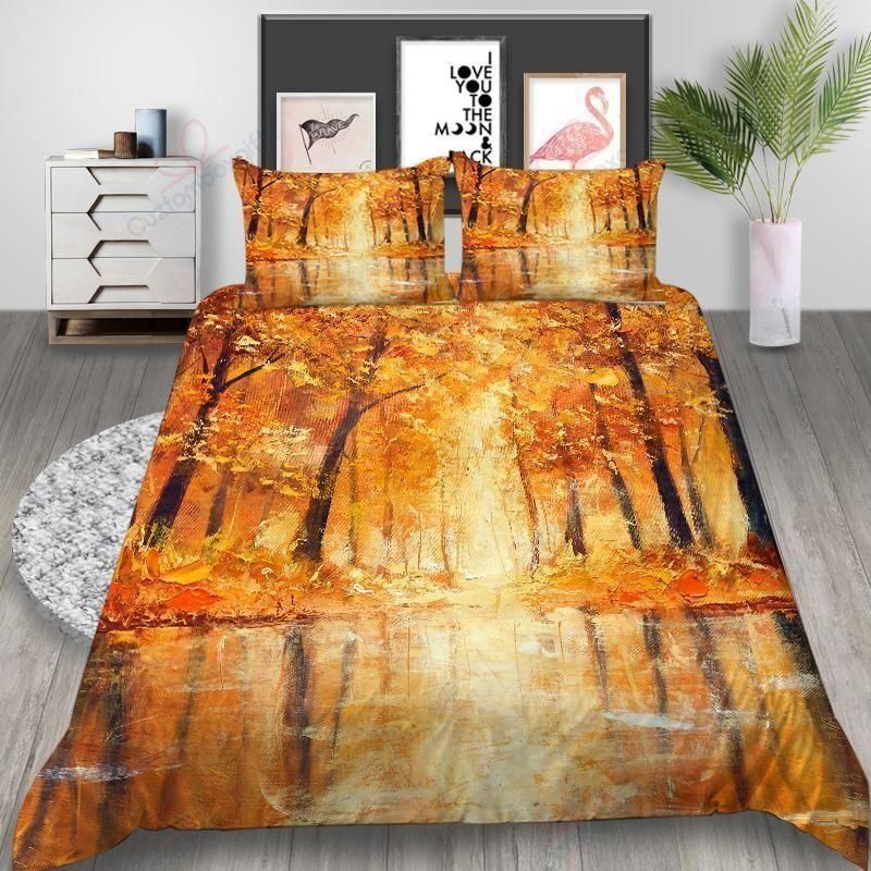 Beautiful Autumn Forest Printed Bedding Set