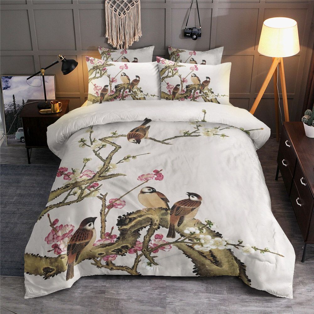 Beautiful Birds On Branch Bedding Set