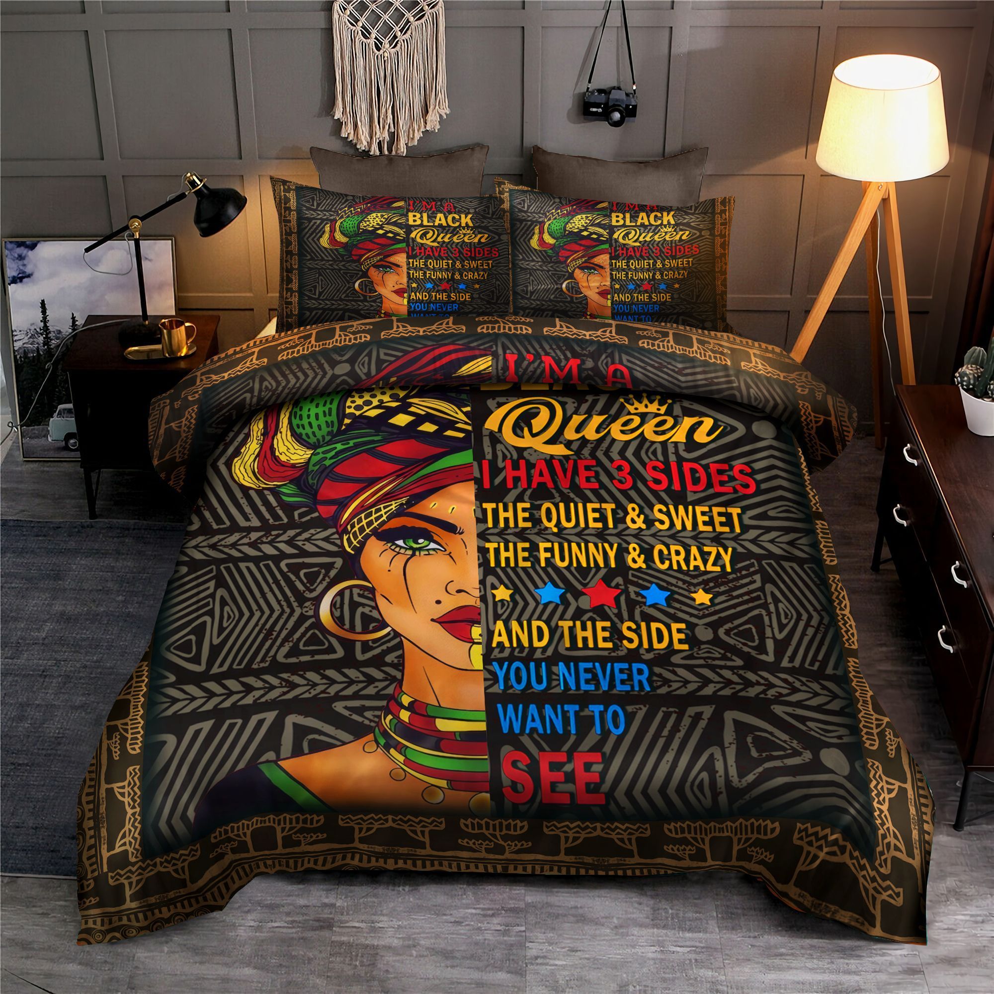 Beautiful Black Queen Bedding Set