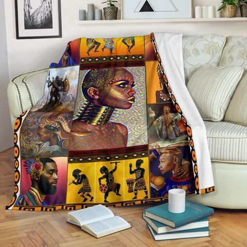 Beautiful Black Woman African Sherpa Fleece Blanket