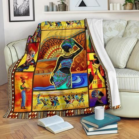 Beautiful Black Woman Sherpa Fleece Blanket
