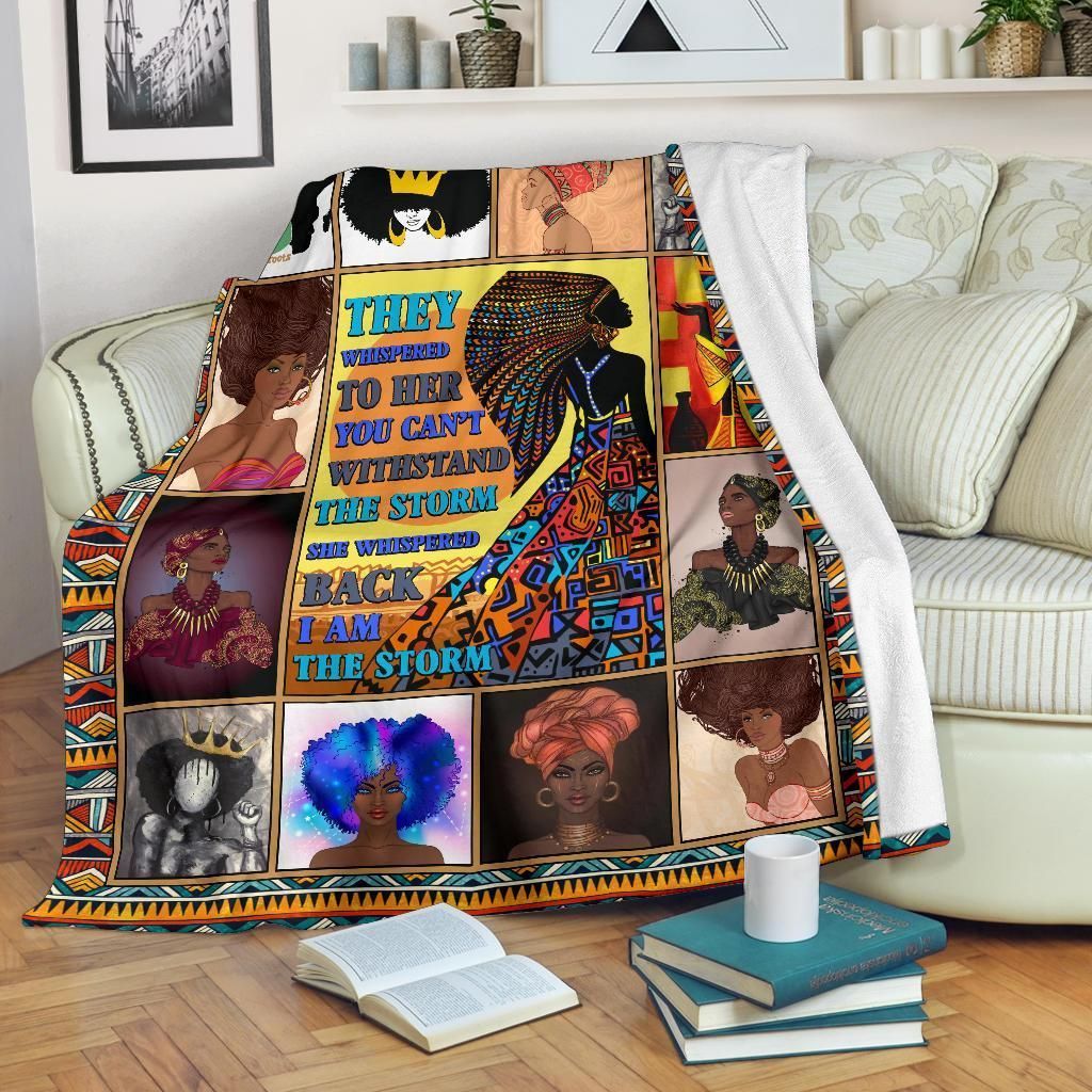 Beautiful Black Woman Sherpa Fleece Blanket