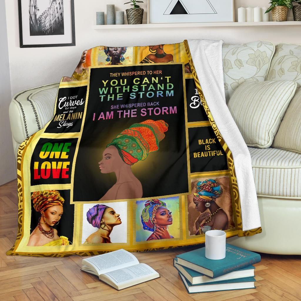 Beautiful Black Woman Sherpa Fleece Blanket
