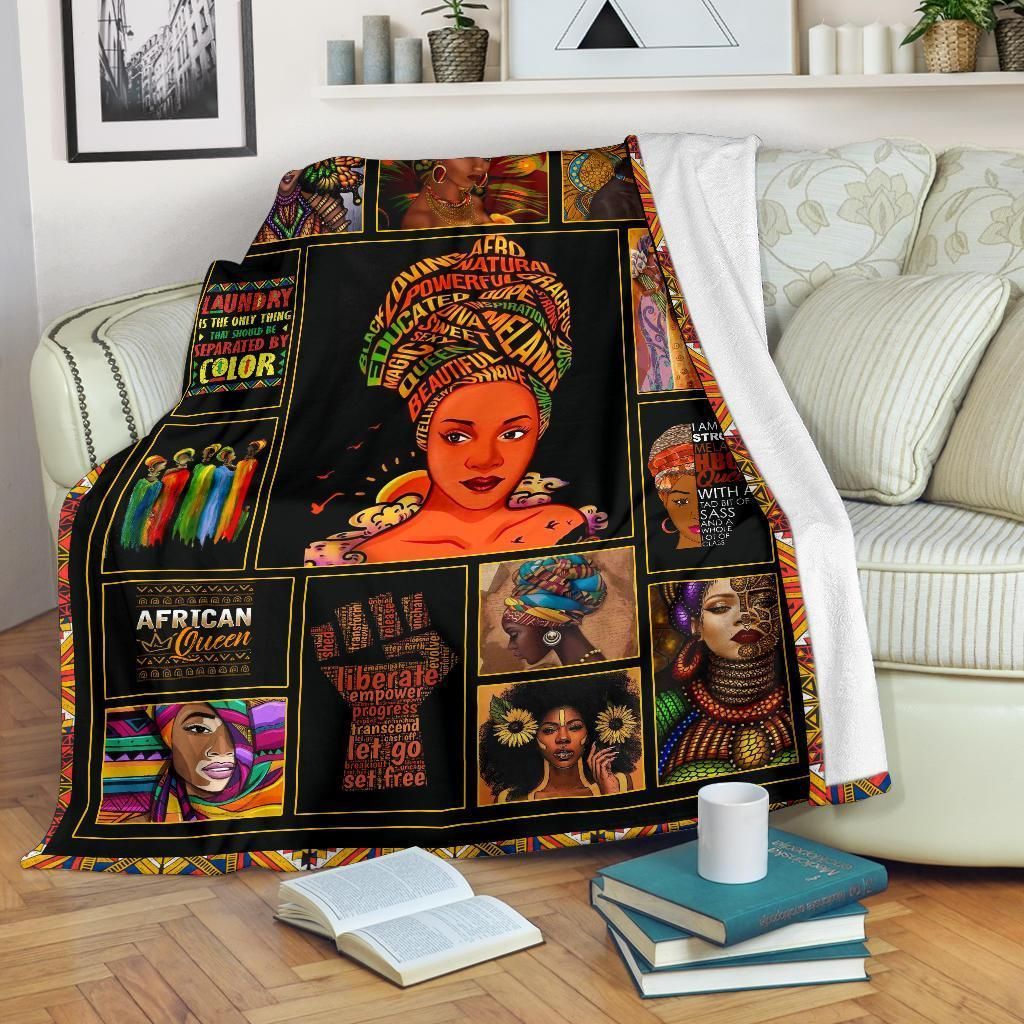Beautiful Black Woman Sherpa Fleece Blanket