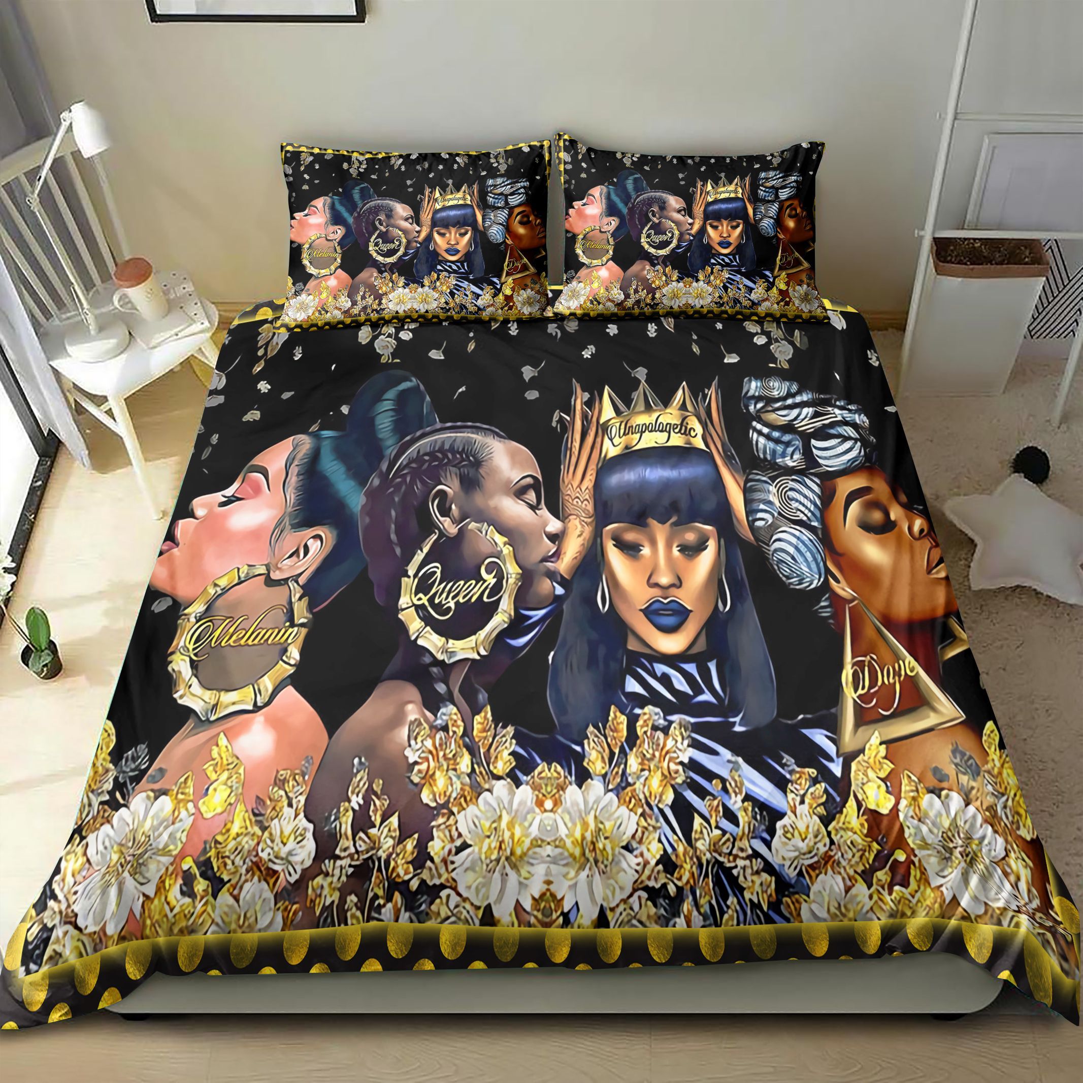Beautiful Black Woman Dope Bedding Set