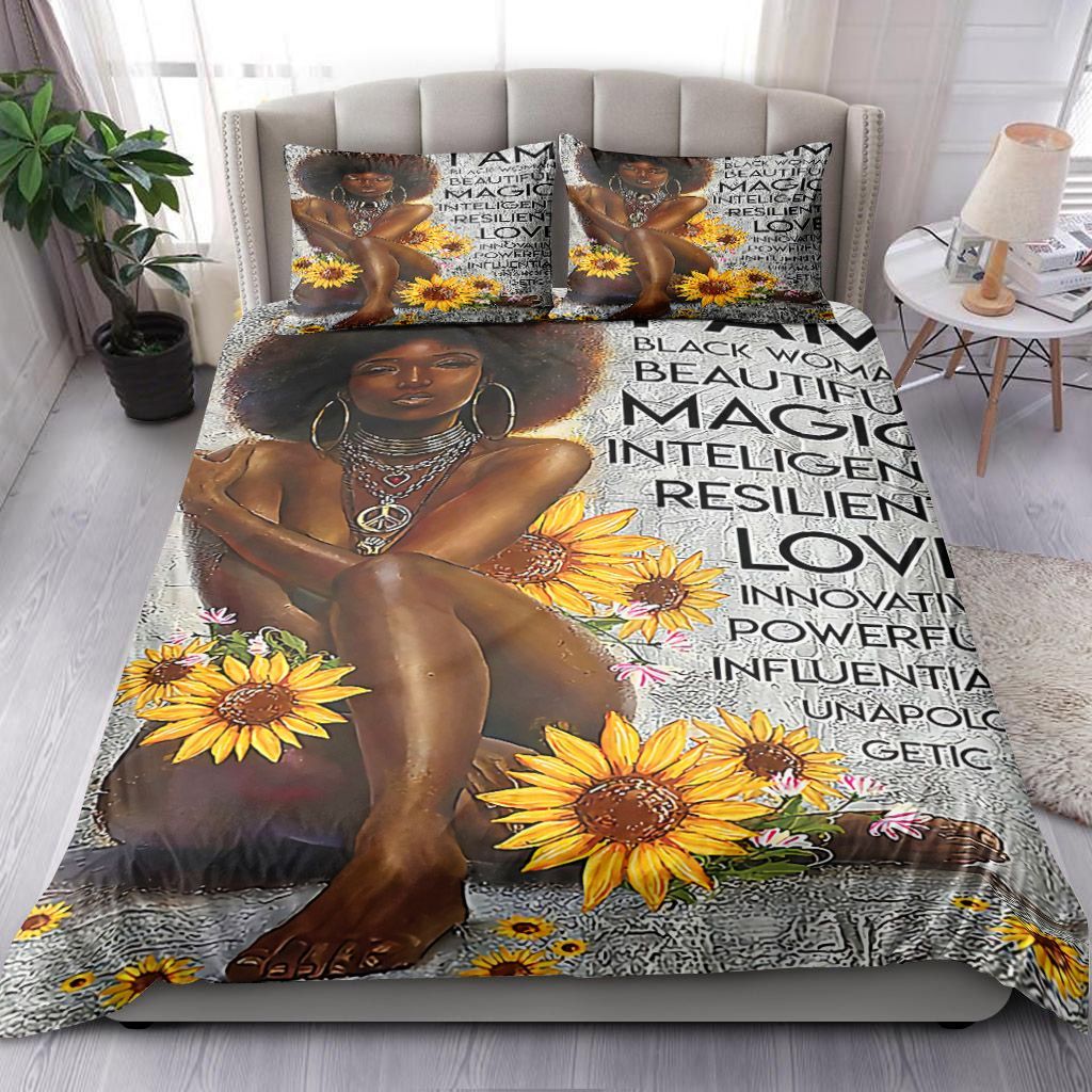 Beautiful Black Woman Bedding Set