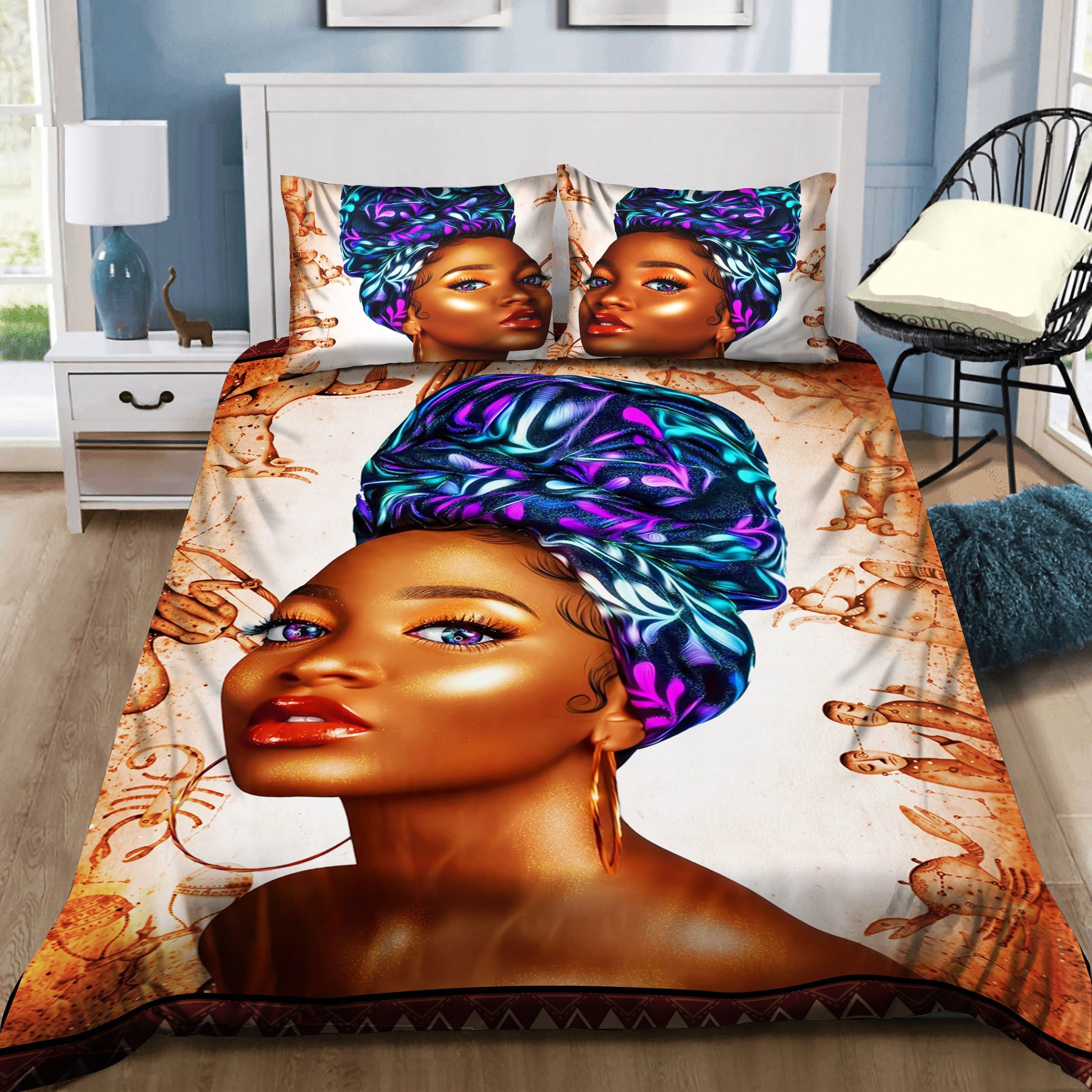 Beautiful Black Woman Bedding Set
