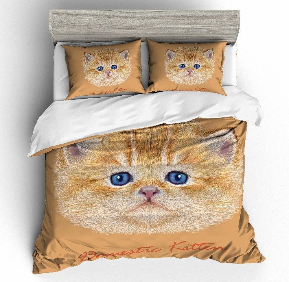 Beautiful Blue Eyed Orange Cat Bedding Set