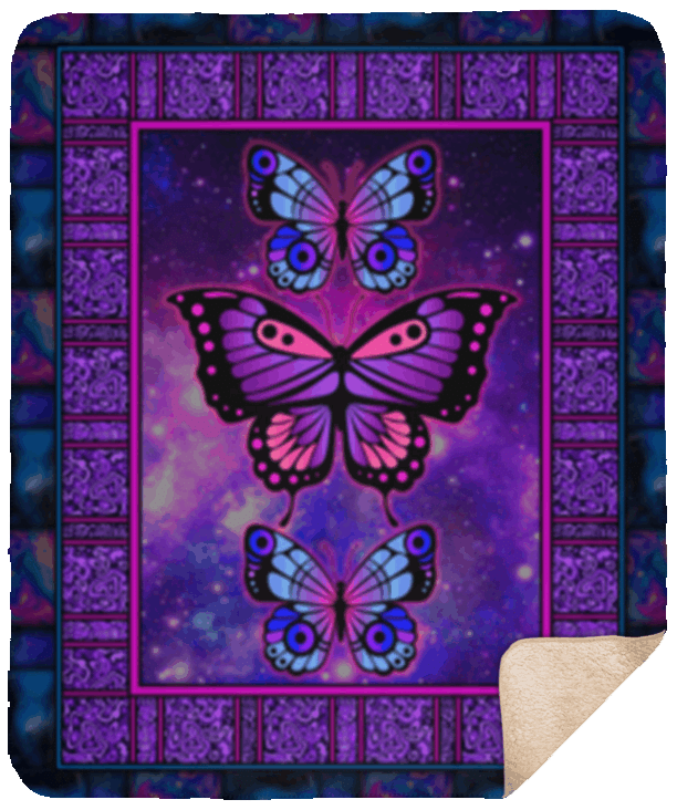 Beautiful Butterfly Sherpa Fleece Blanket