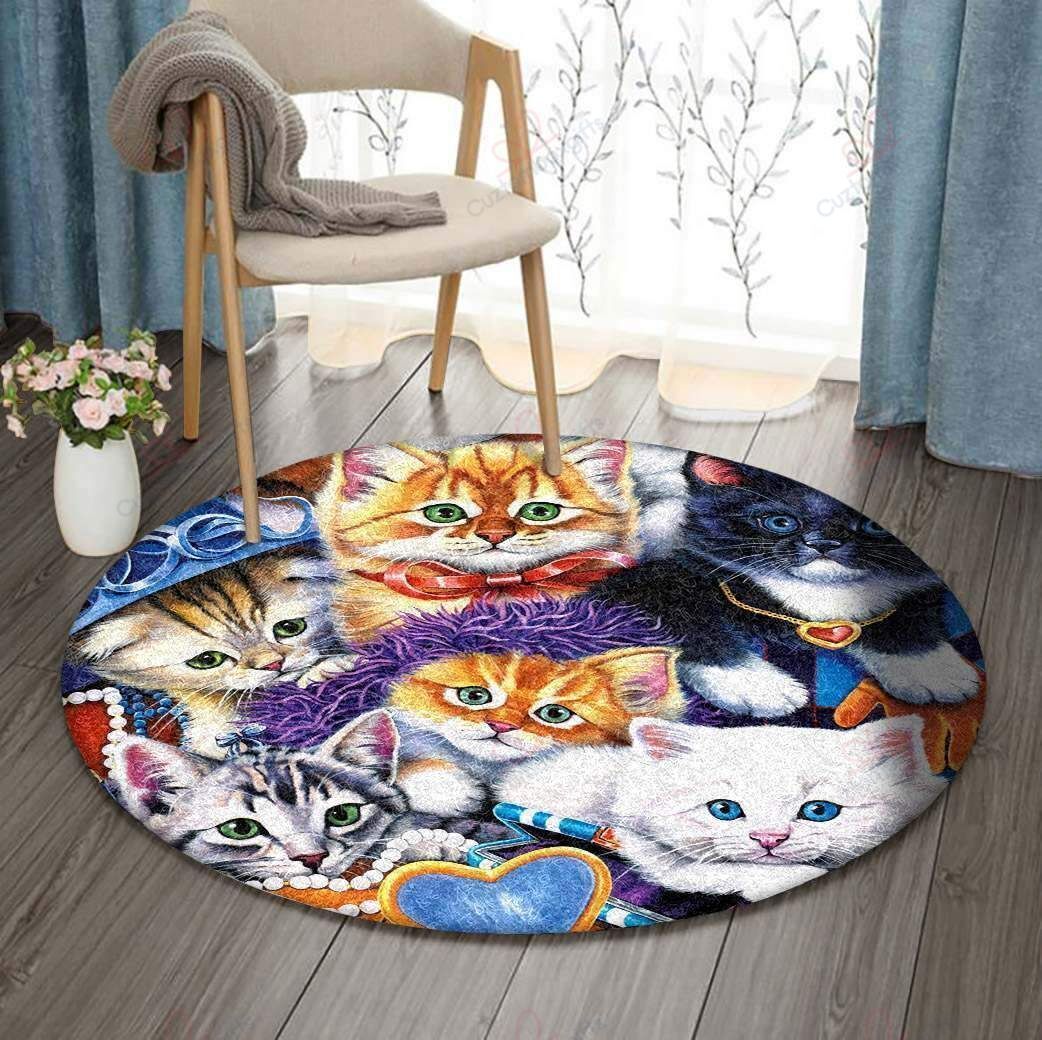 Beautiful Cats Round Carpet