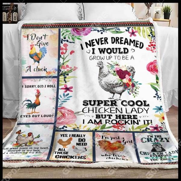 Beautiful Chicken Art Sherpa Fleece Blanket