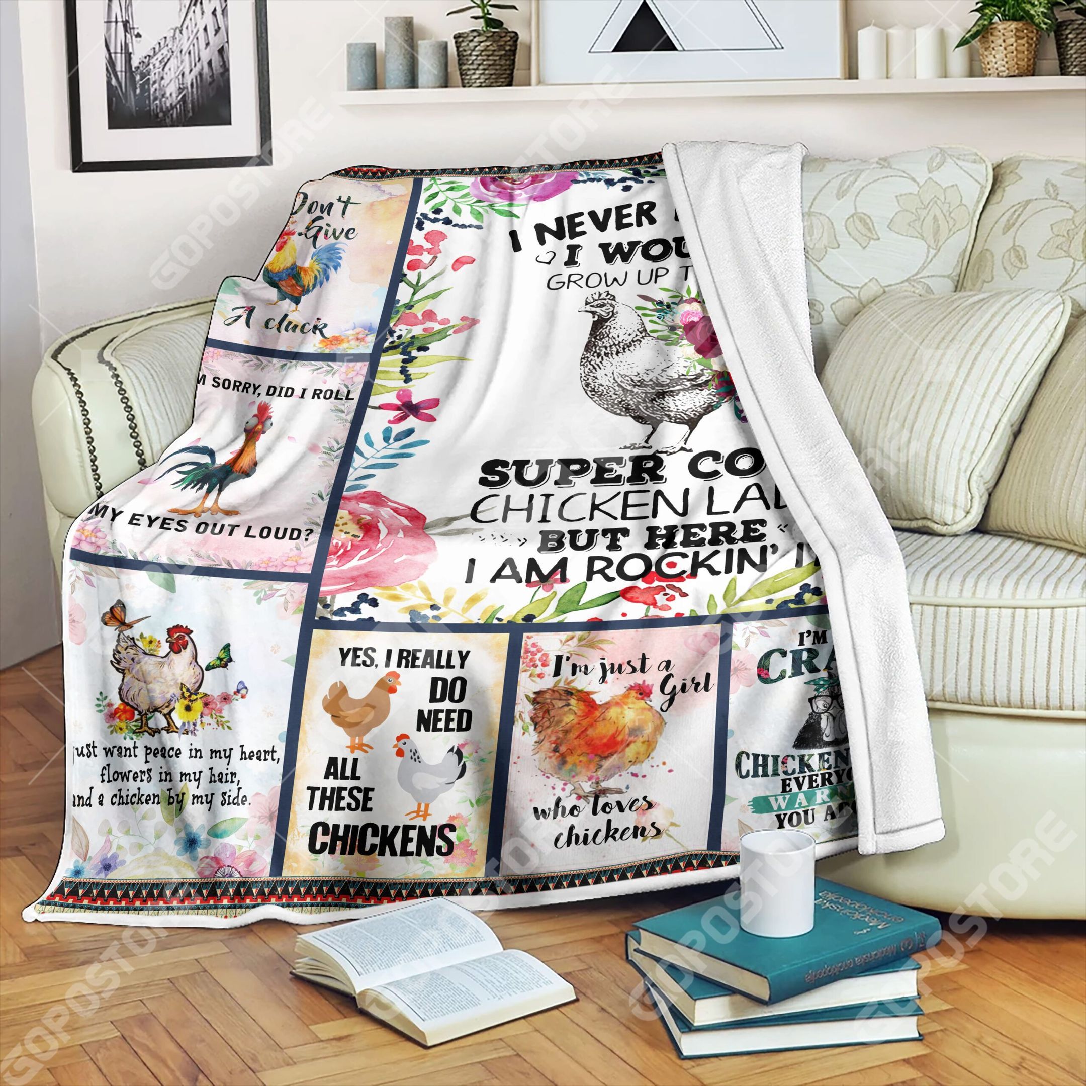 Beautiful Chicken Sherpa Fleece Blanket