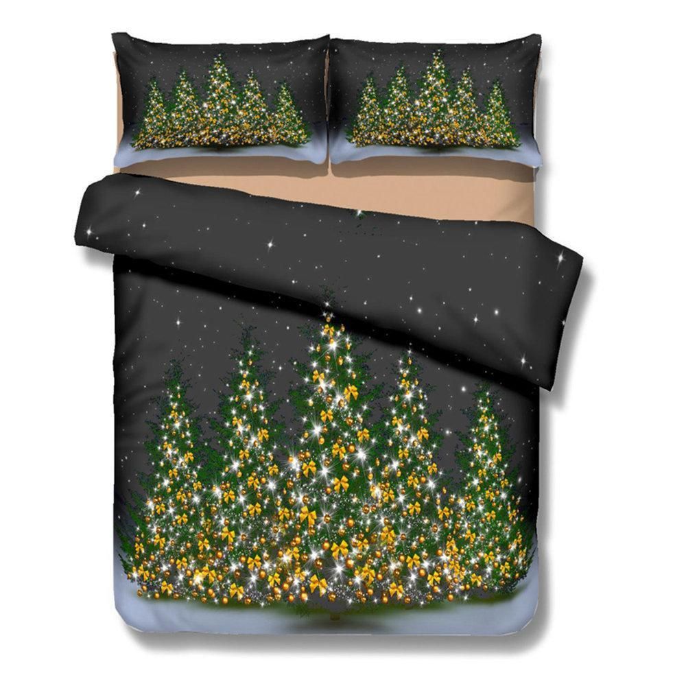 Beautiful Christmas Tree Star Bedding Set