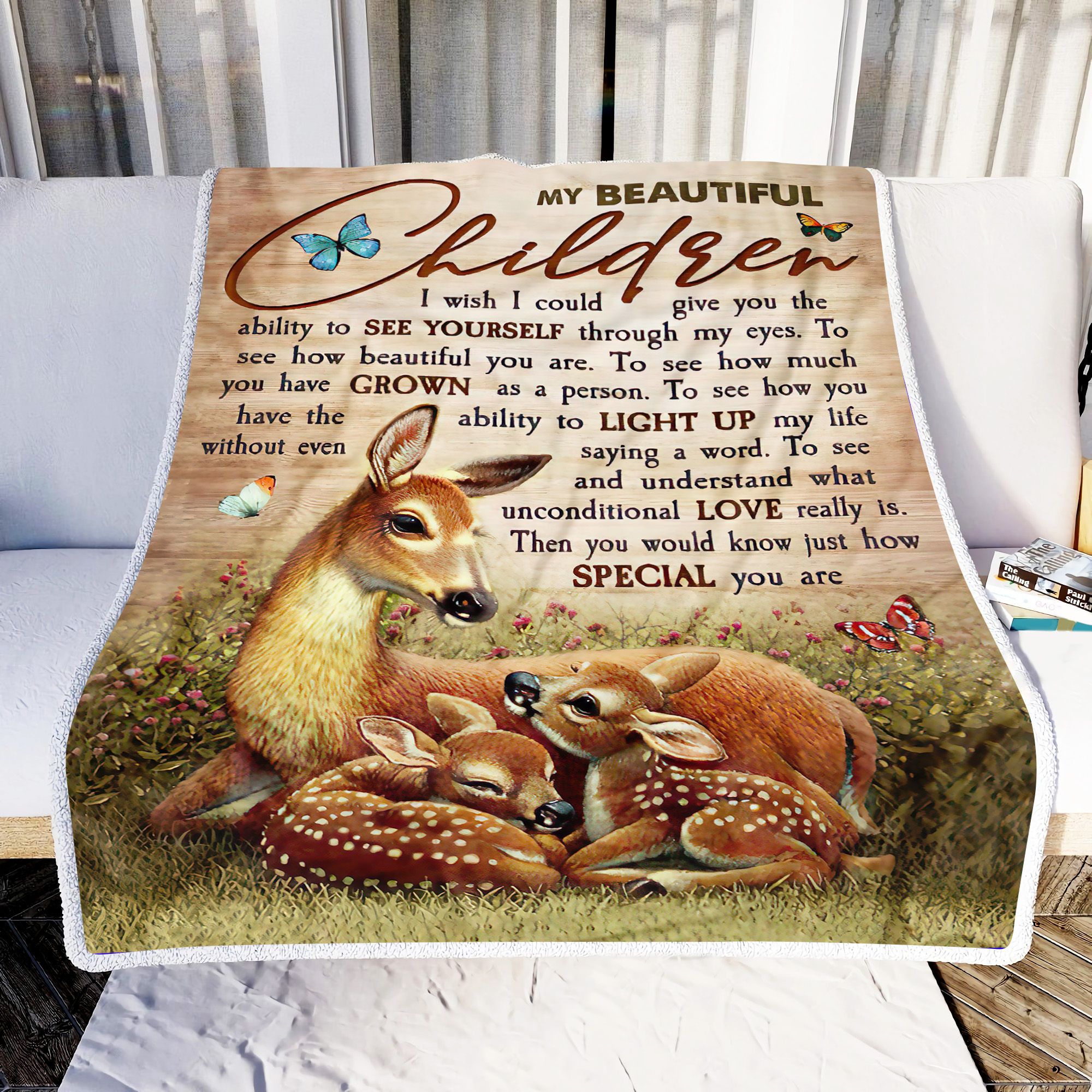 Beautiful Deer My Beautiful Children Fleece Blanket