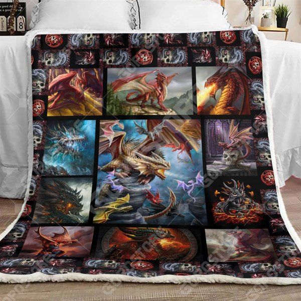 Beautiful Dragon Sherpa Fleece Blanket