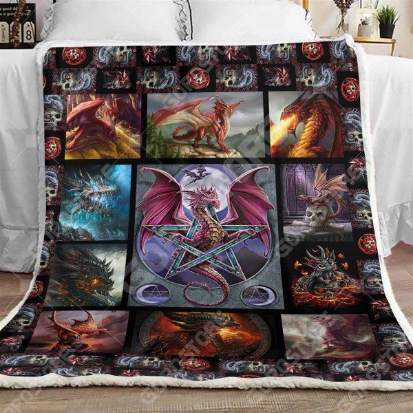 Beautiful Dragon Sherpa Fleece Blanket