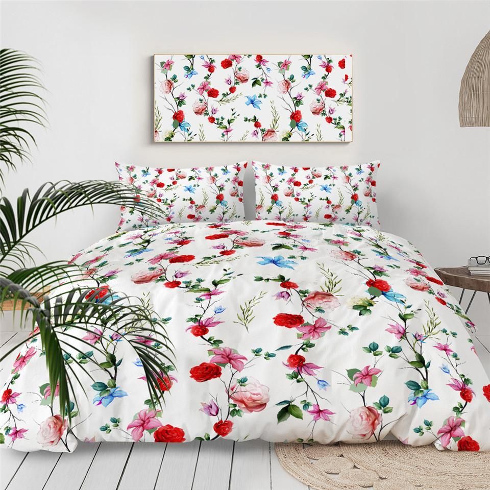 Beautiful Floral Themed Bedding Set