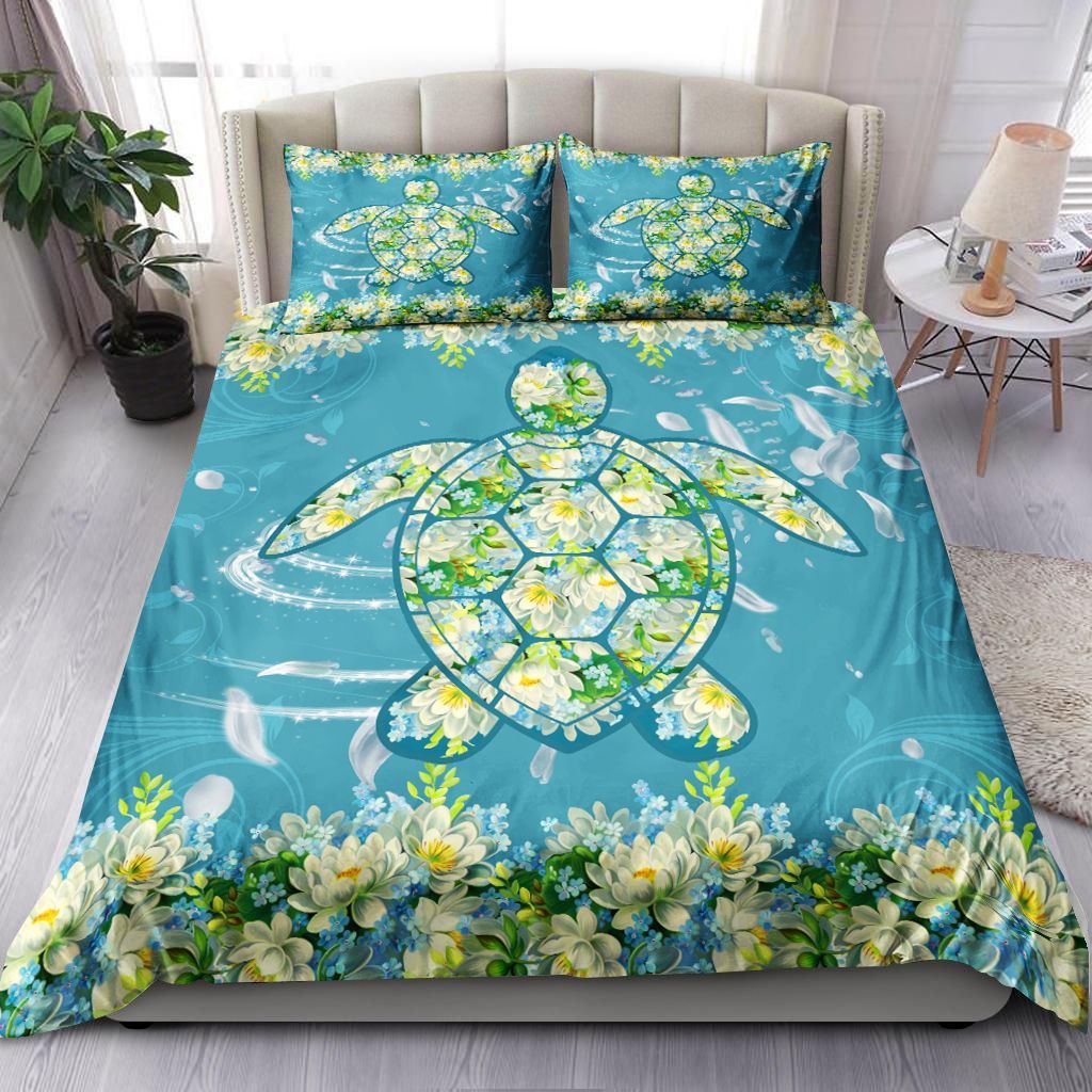 Beautiful Flower Turtle Bedding Set