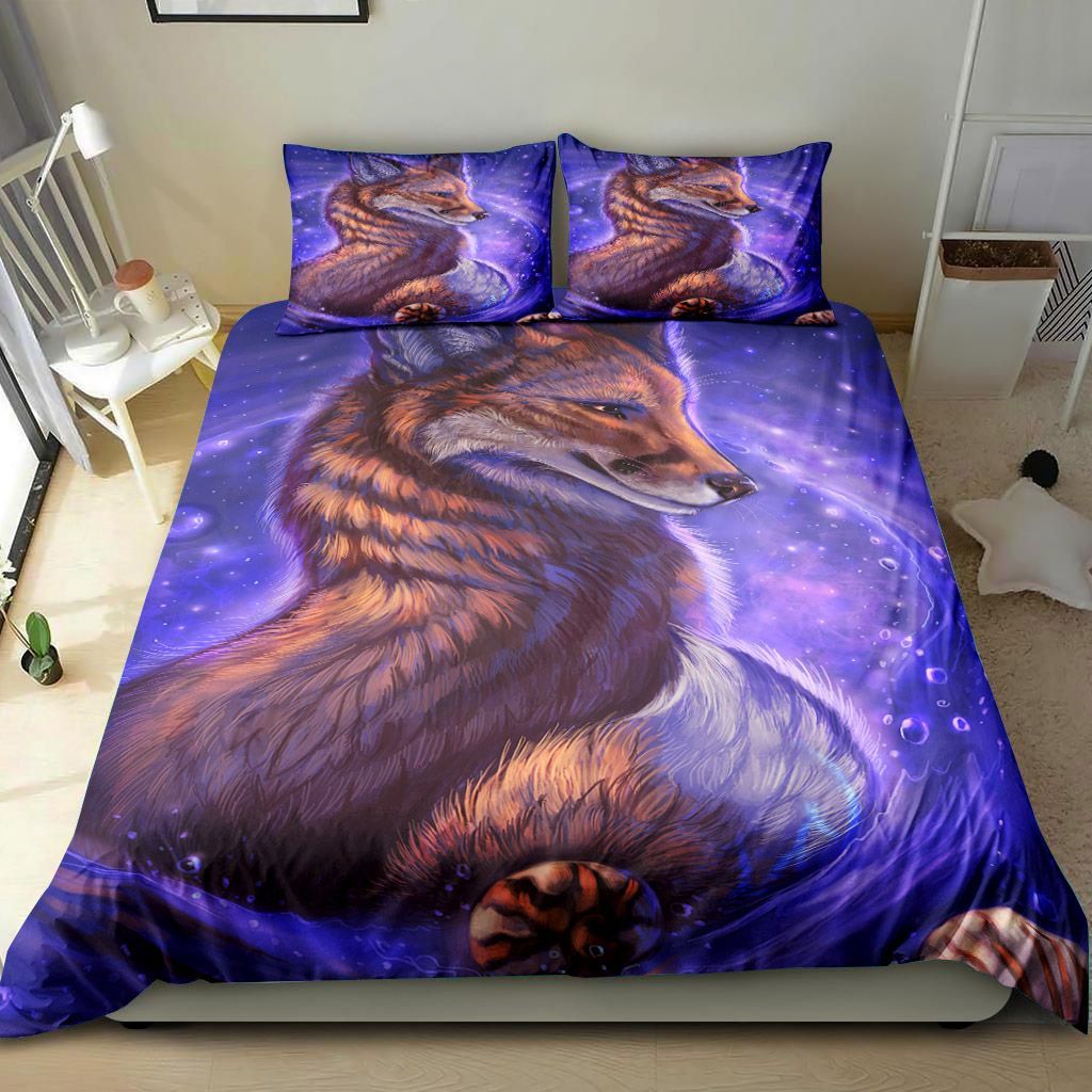 Beautiful Fox In Galaxy Bedding Set