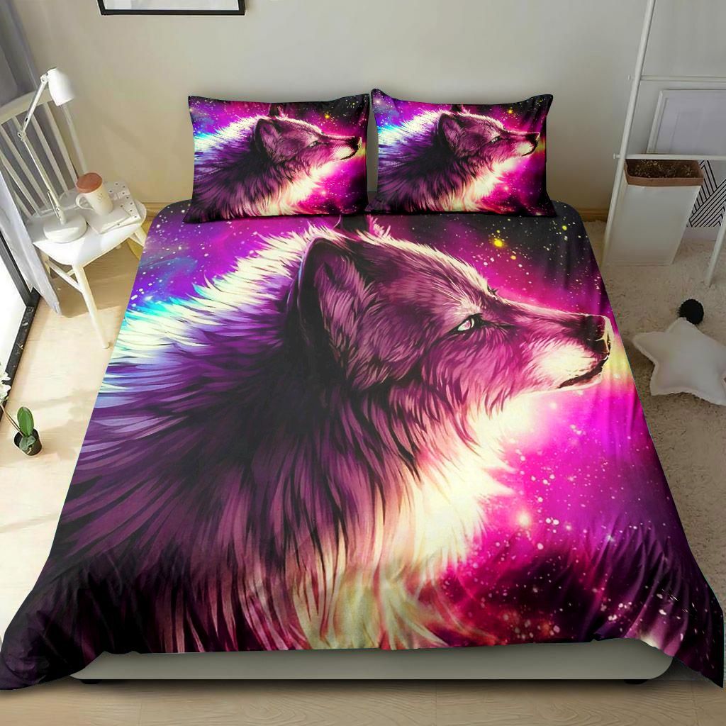 Beautiful Fox In Magical Space Bedding Set