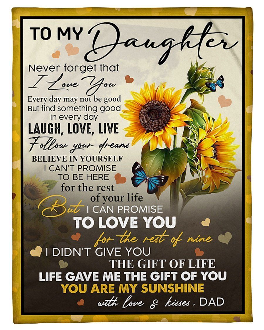 Beautiful Gift For Daughter You Are My Only Sunshine Fleece Blanket Fleece Blanket