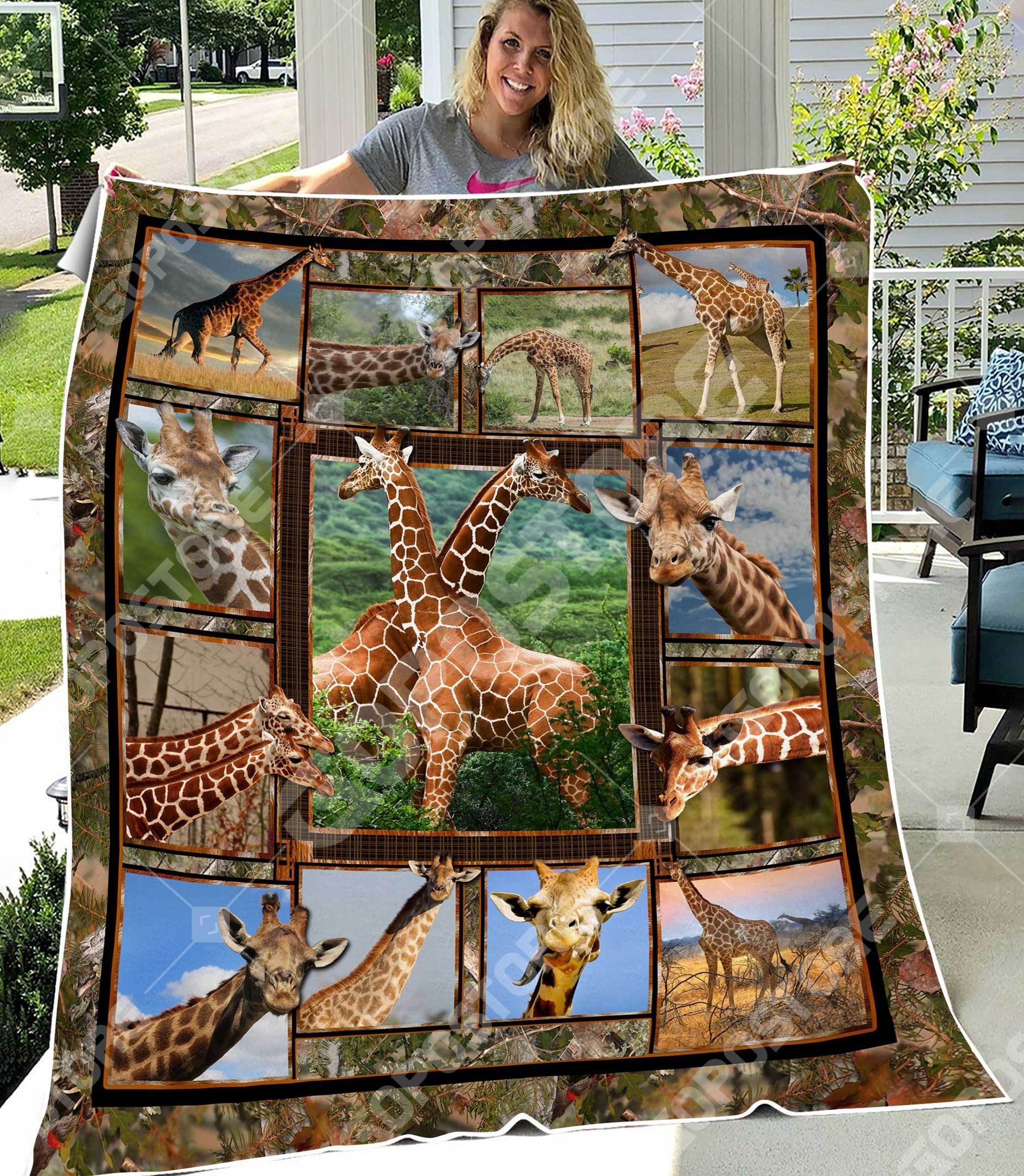 Beautiful Giraffe Sherpa Fleece Blanket