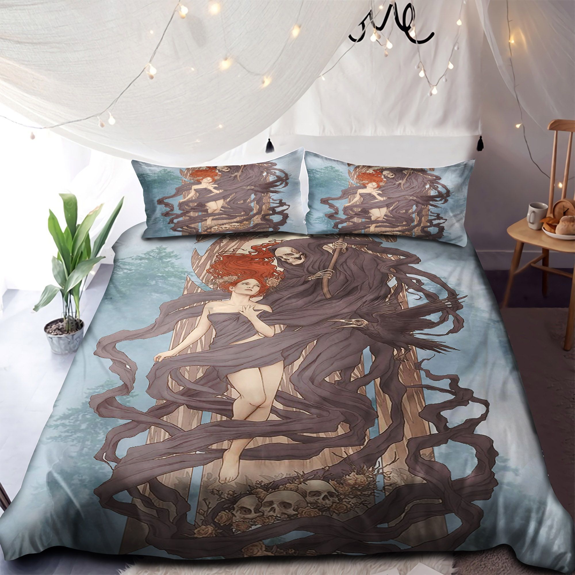 Beautiful Girl And Death Bedding Set
